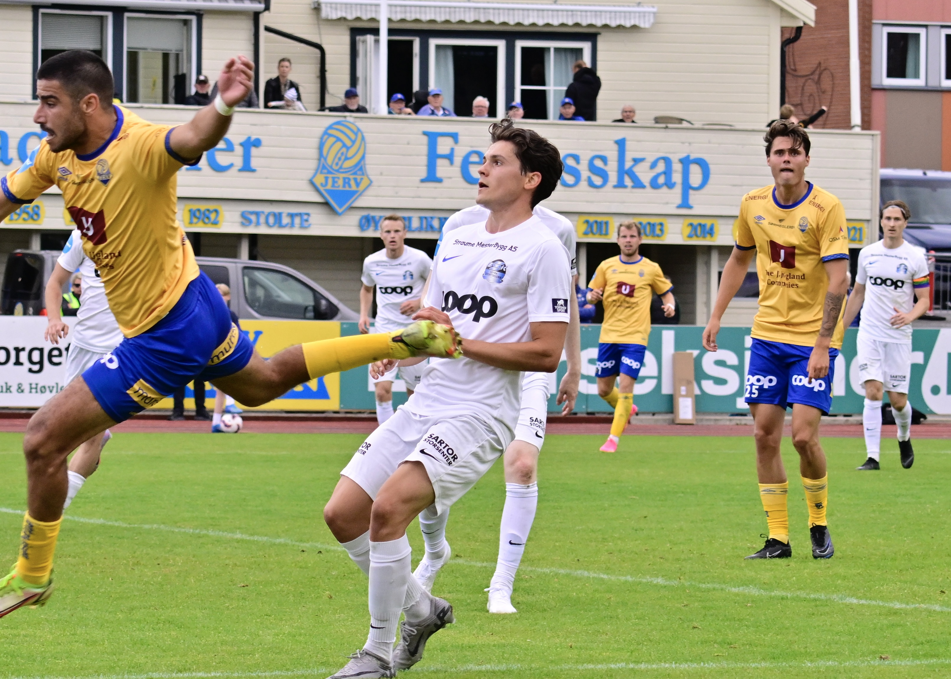 Bjørn Dirdal in match action during senior football.